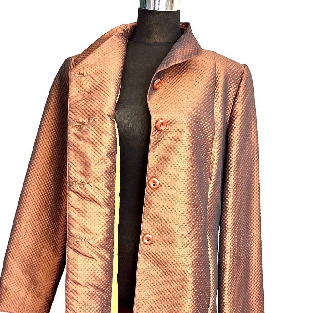 NWT Retro Vintage Rain Jacket Trench Coat with Hat in Brown Size XL / 16 - Picture 7 of 16